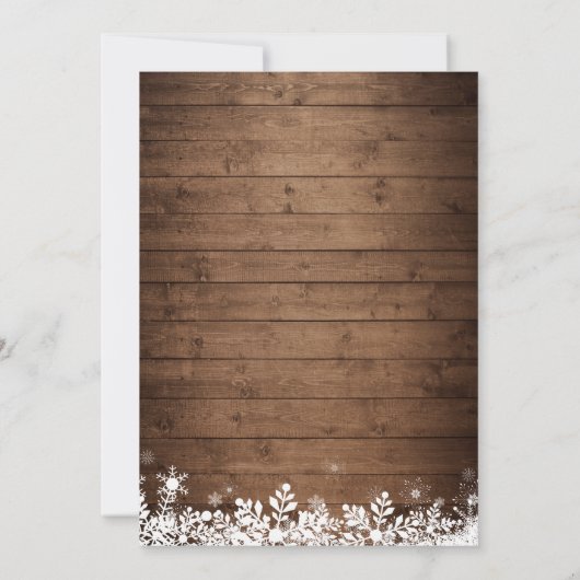 Rustic Wood String Lights Winter Rehearsal Dinner Kaart (Achterkant)