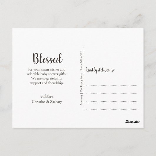 Rustic Wood String Stars Baby shower Dank u Briefkaart (Achterkant)