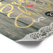 Rustic Wood Sunflower Baby shower Welkom Poster (Hoek)