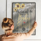 Rustic Wood Sunflower Baby shower Welkom Poster