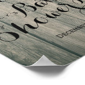 Rustic Wood Sunflower Baby shower Welkom Poster (Hoek)