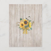 Rustic Wood Sunflower Barn Wedding Informatiekaartje (Achterkant)