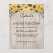 Rustic Wood Sunflower Barn Wedding Informatiekaartje (Voorkant)