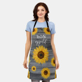 Rustic Wood Sunflower Bon Appetit Chef Schort (Gedragen)