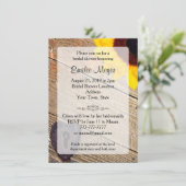 Rustic Wood Sunflower Bridal Shower Invitation Kaart (Staand voorkant)