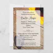 Rustic Wood Sunflower Bridal Shower Invitation Kaart (Voorkant)