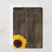 Rustic Wood Sunflower Bridal Shower Invitations Kaart (Achterkant)
