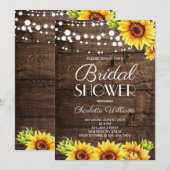Rustic Wood Sunflower Bridal Shower Kaart (Voorkant / Achterkant)
