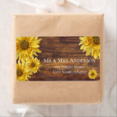 Rustic Wood Sunflower Bright Yellow Address Etiket (Insitu)