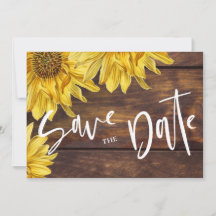Rustic Wood Sunflower Bright Yellow Wedding