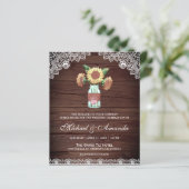 Rustic Wood Sunflower Budget Weddenschap (Staand voorkant)