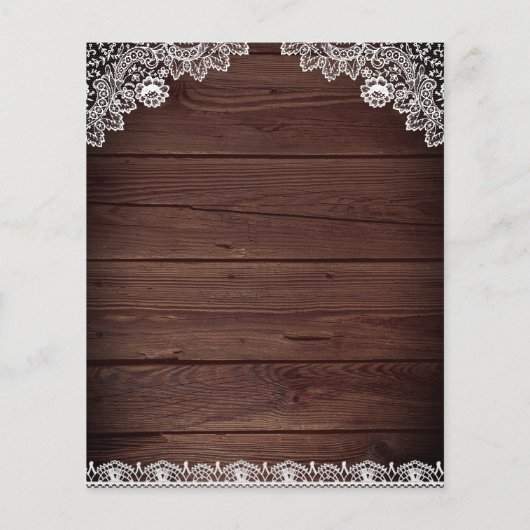 Rustic Wood Sunflower Budget Weddenschap (Achterkant)