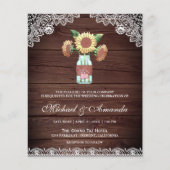 Rustic Wood Sunflower Budget Weddenschap (Voorkant)