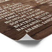 Rustic Wood Sunflower Burgundy Seating Chart Poster (Hoek)