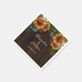 Rustic Wood Sunflower Country Wedding Napkin Servet (Hoek)