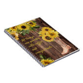Rustic Wood Sunflower Cowgirl Boots Coffee Notitieboek (Rechterzijde)