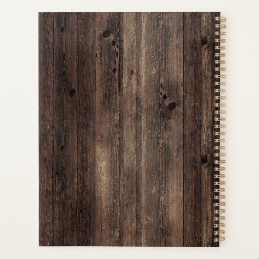 Rustic Wood Sunflower Cowgirl Boots Coffee Planner (Achterkant)