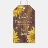 Rustic Wood Sunflower Dank u Vrijgezellenfeest Cadeaulabel (Voorkant)
