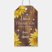 Rustic Wood Sunflower Dank u Vrijgezellenfeest Cadeaulabel (Achterkant)