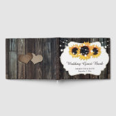 Rustic Wood Sunflower Floral Wedding Gastenboek (Volledig)