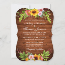 Rustic Wood Sunflower Floral Wedding