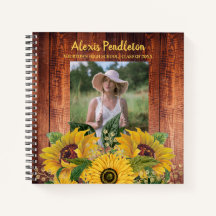 Rustic Wood Sunflower Foto High School College