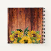Rustic Wood Sunflower Foto High School College Notitieboek (Achterkant)