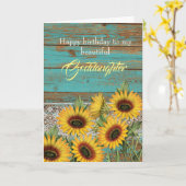 Rustic Wood Sunflower Goddochter Birthday Kaart (Gele Bloem)