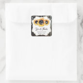 Rustic Wood Sunflower Love and Bedankt Wedding Vierkante Sticker (Tas)