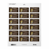 Rustic Wood Sunflower Mason Jar Lights Wedding Etiket (Full Sheet)