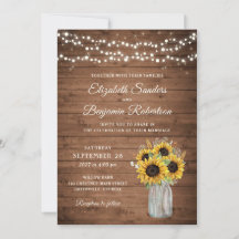 Rustic Wood Sunflower Mason Jar Wedding