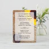Rustic Wood Sunflower Rehearsal Dinner Invitation Kaart (Staand voorkant)