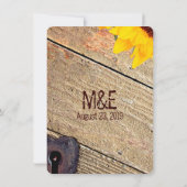 Rustic Wood Sunflower Rehearsal Dinner Invitation Kaart (Achterkant)