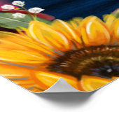 Rustic Wood Sunflower Roos Welkomstberichten Poster (Hoek)
