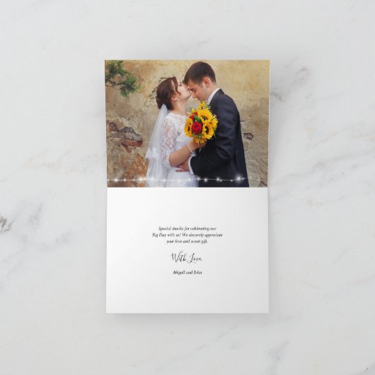 Rustic Wood Sunflower Roos Wood Weddenschap Feestdagen Kaart (Binnen)