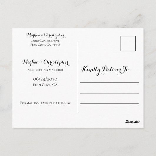 Rustic Wood Sunflower Rozen Wedding Save the Date Briefkaart (Achterkant)