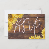 Rustic Wood Sunflower RSVP Response Kaart (Voorkant)