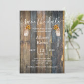 Rustic Wood Sunflower Save the Date Fall Wedding N Kaart (Staand voorkant)