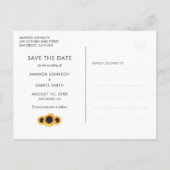 Rustic Wood Sunflower Save the Date Photo Briefkaa Aankondigingskaart (Achterkant)