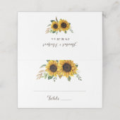 Rustic Wood Sunflower String Lights Lace Mason Jar Plaatskaartje (Buitenkant ongevouwen)