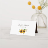 Rustic Wood Sunflower String Lights Lace Mason Jar Plaatskaartje (Achterkant)