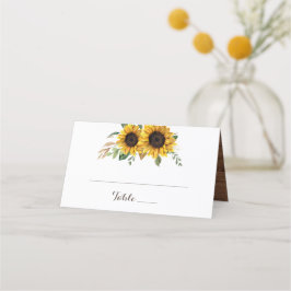 Rustic Wood Sunflower String Lights Lace Mason Jar Plaatskaartje