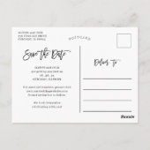 Rustic Wood Sunflower String Lights Save the Date Briefkaart (Achterkant)