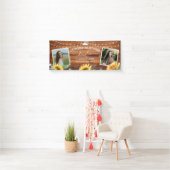 Rustic Wood Sunflower Two Photo Afstuderen Spandoek (Insitu)