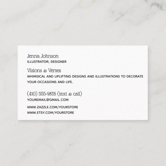 Rustic Wood & Sunflower Visitekaartje (Achterkant)