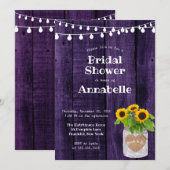 Rustic Wood Sunflower Vrijgezellenfeest Kaart (Voorkant / Achterkant)