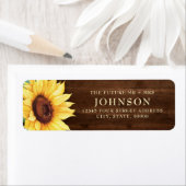 Rustic Wood Sunflower Waterverf Wedding Etiket (Insitu)