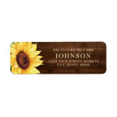 Rustic Wood Sunflower Waterverf Wedding Etiket (Voorkant)