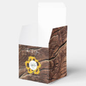 Rustic Wood & Sunflower Wedding Bedankdoosjes (Geopend)