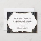 Rustic Wood Sunflower Wedding Bedankkaart (Achterkant)